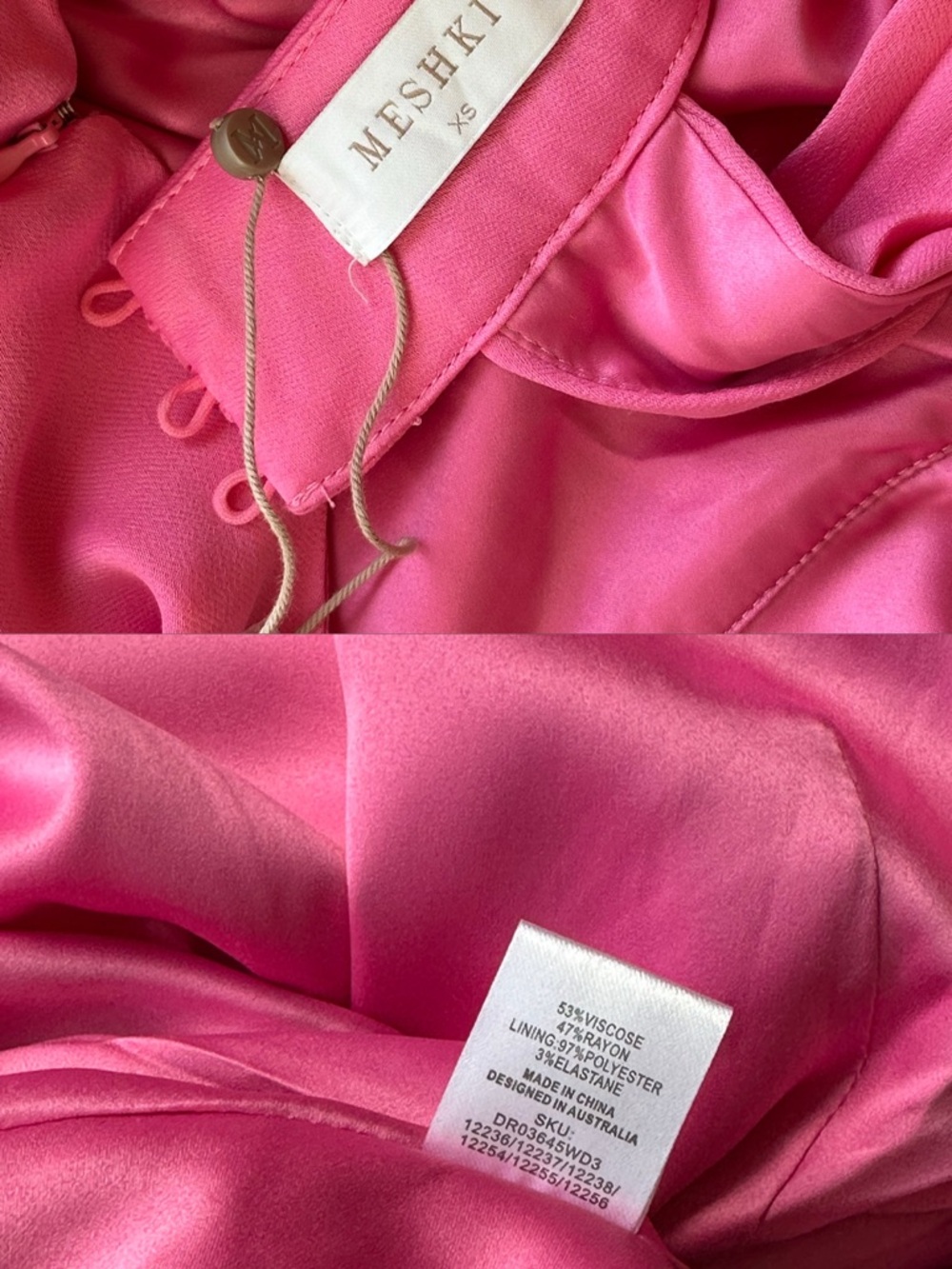 Meshki Claire Satin Drape Back Maxi Dress XS NWT - Picture 13 of 16